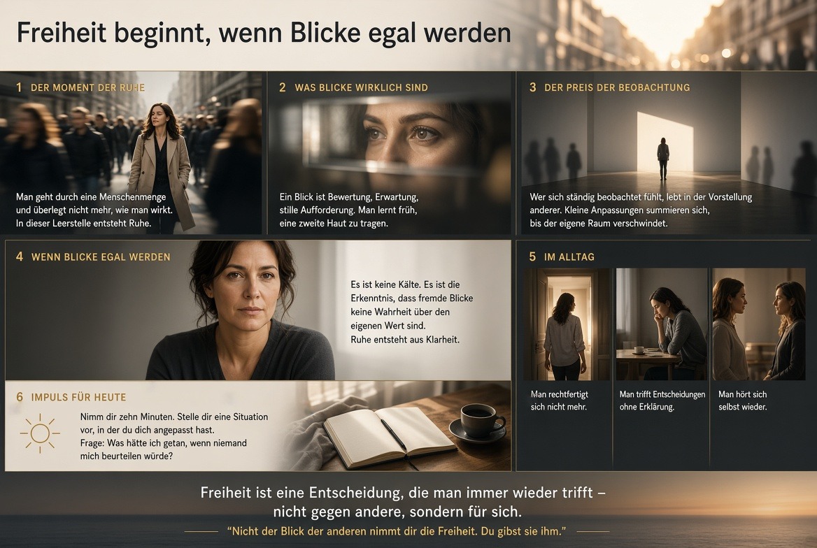 Infografik Freiheit beginnt, wenn Blicke egal werden Infografik Freiheit beginnt, wenn Blicke egal werden