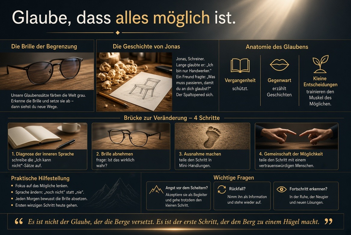 Infografik Glaube, dass alles möglich ist. Infografik Glaube, dass alles möglich ist.