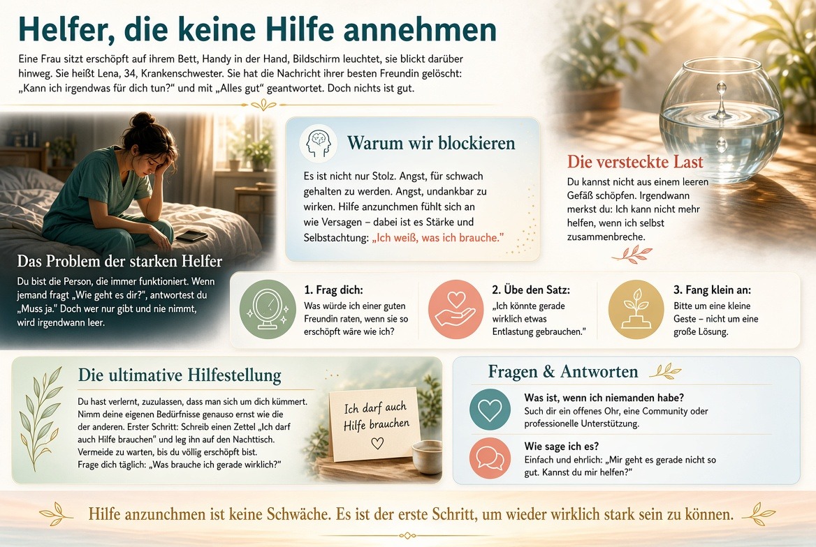 Infografik Helfer, die keine Hilfe annehmen Infografik Helfer, die keine Hilfe annehmen