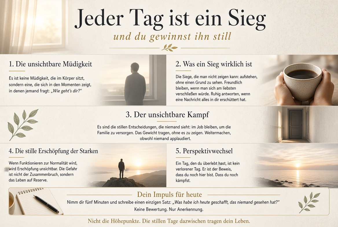 Infografik Jeder Tag ist ein Sieg – und du gewinnst ihn still Infografik Jeder Tag ist ein Sieg – und du gewinnst ihn still