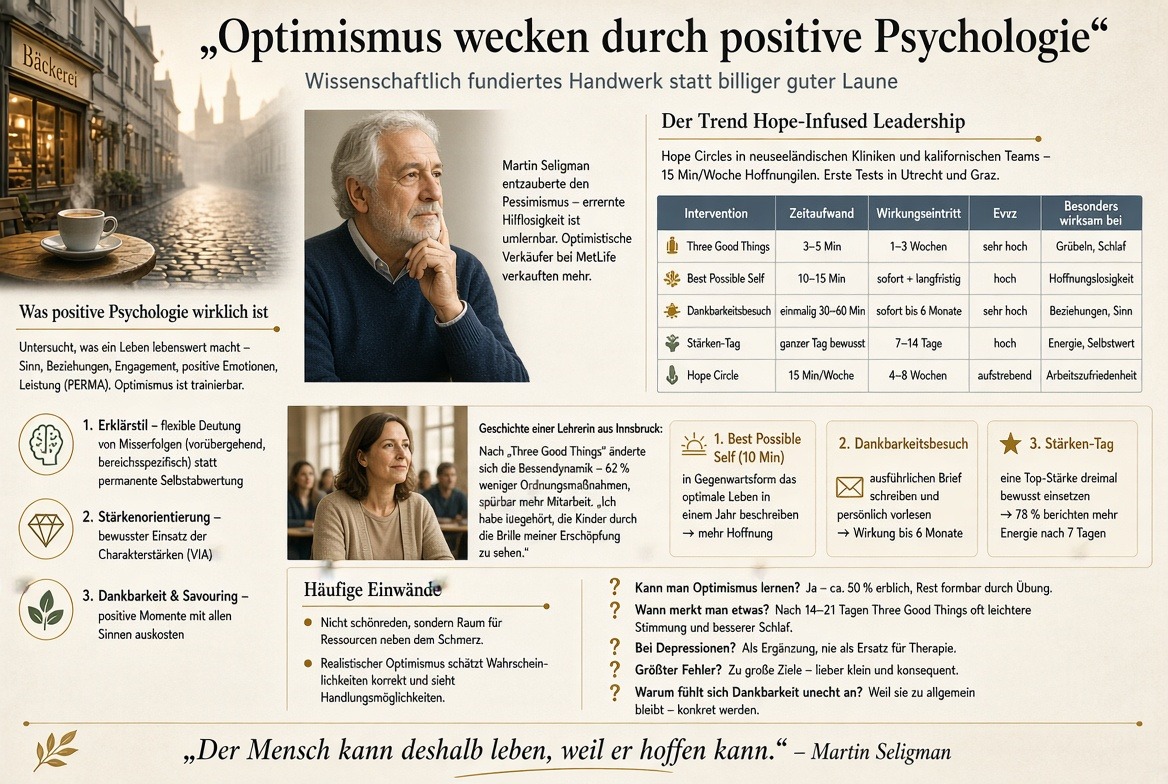 Infografik Optimismus wecken durch positive Psychologie