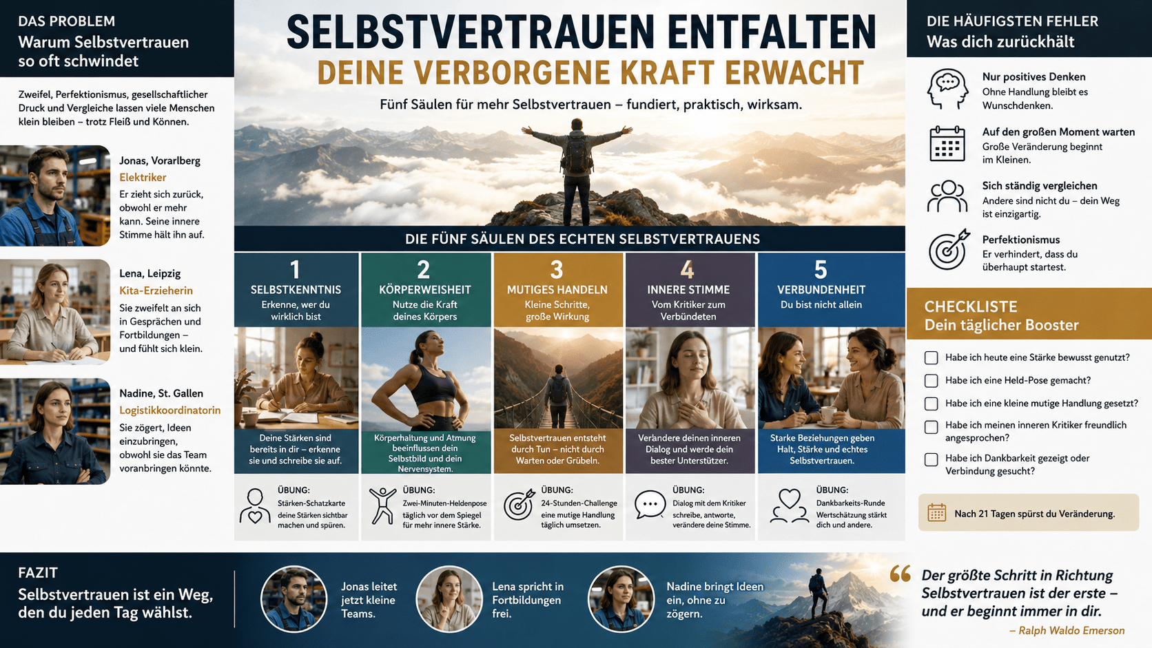 Infografik Selbstvertrauen entfalten – Deine verborgene Kraft erwacht Infografik Selbstvertrauen entfalten – Deine verborgene Kraft erwacht