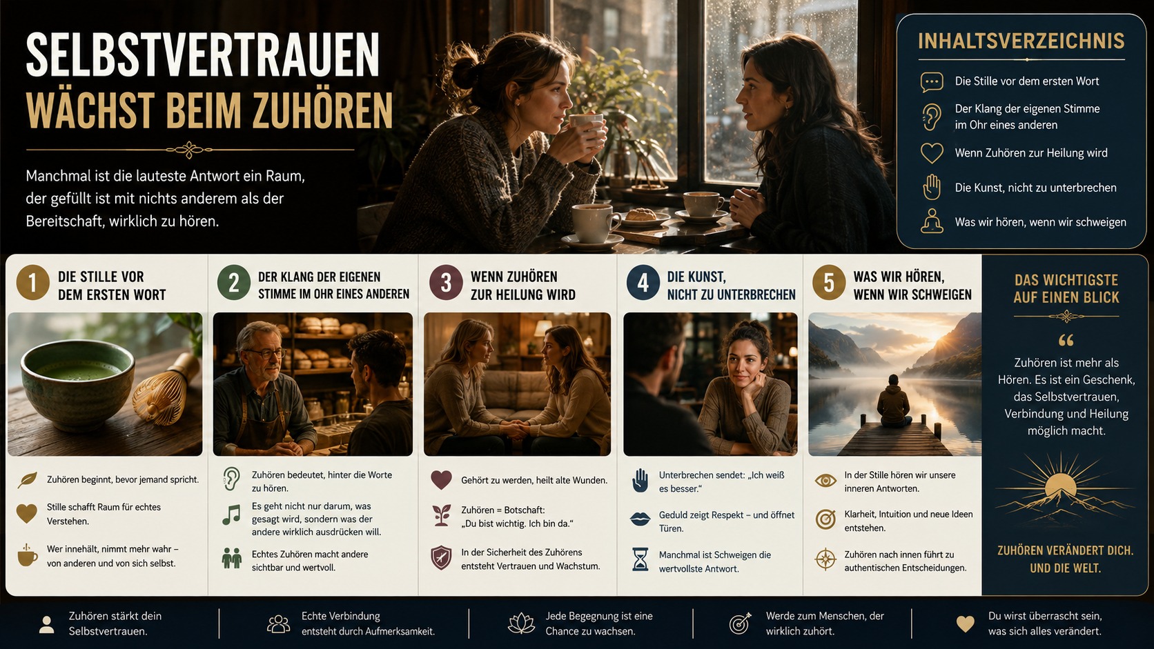 Infografik Selbstvertrauen wächst beim Zuhören.