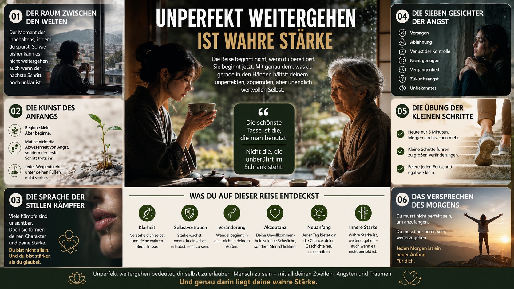 Infografik Unperfekt weitergehen ist wahre Stärke Infografik Unperfekt weitergehen ist wahre Stärke