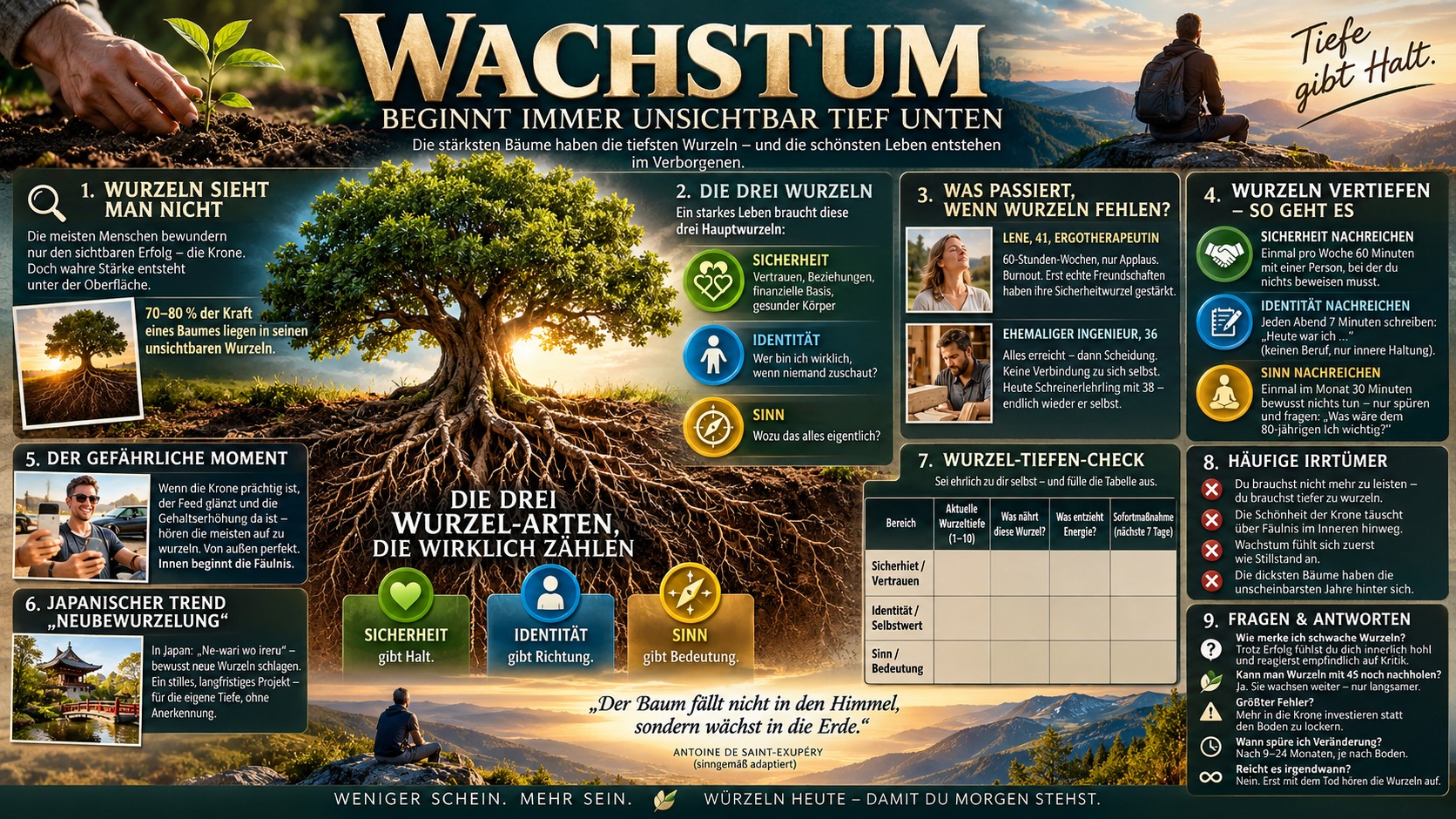 Infografik Wachstum beginnt immer unsichtbar tief unten Infografik Wachstum beginnt immer unsichtbar tief unten