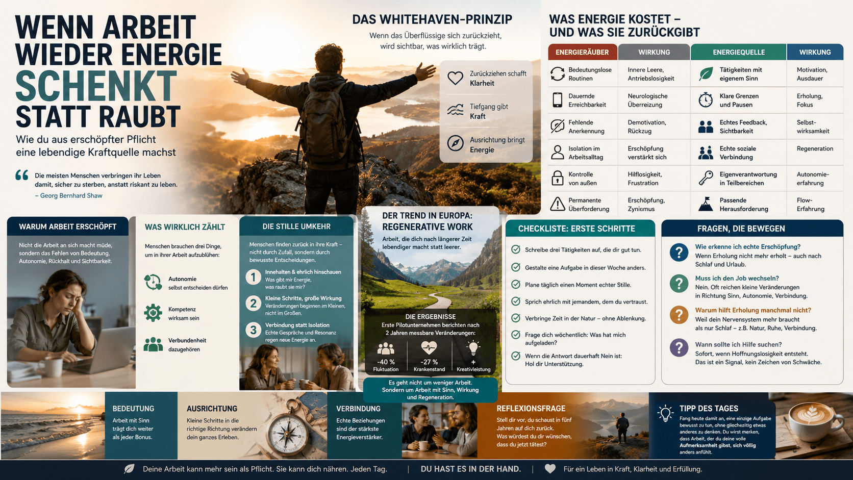 Infografik Wenn Arbeit wieder Energie schenkt statt raubt Infografik Wenn Arbeit wieder Energie schenkt statt raubt