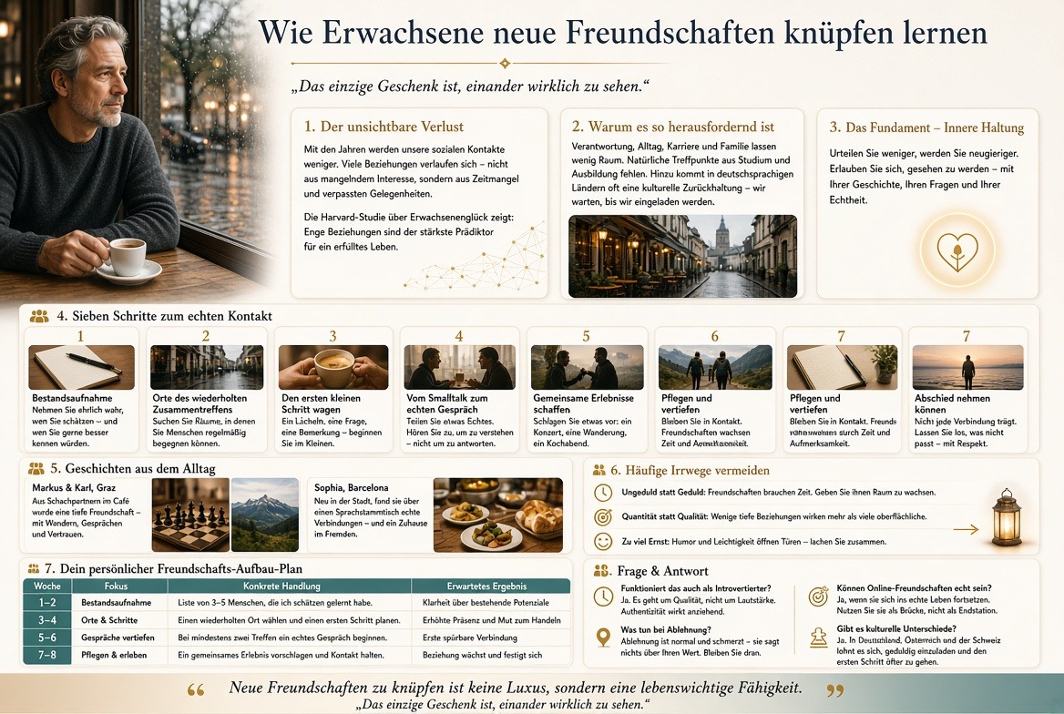 Infografik Wie Erwachsene neue Freundschaften knüpfen lernen Infografik Wie Erwachsene neue Freundschaften knüpfen lernen