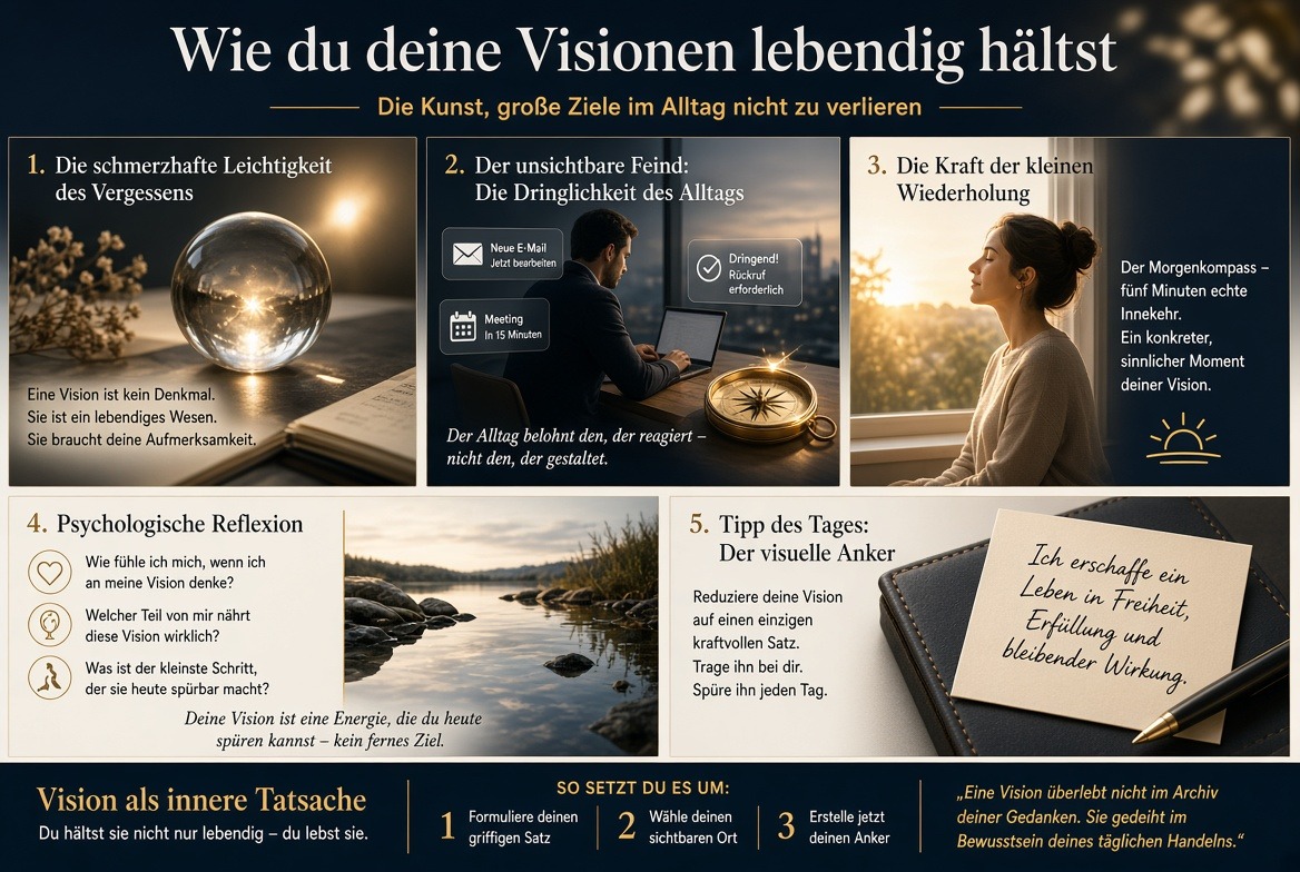 Infografik Wie du deine Visionen lebendig hältst Infografik Wie du deine Visionen lebendig hältst