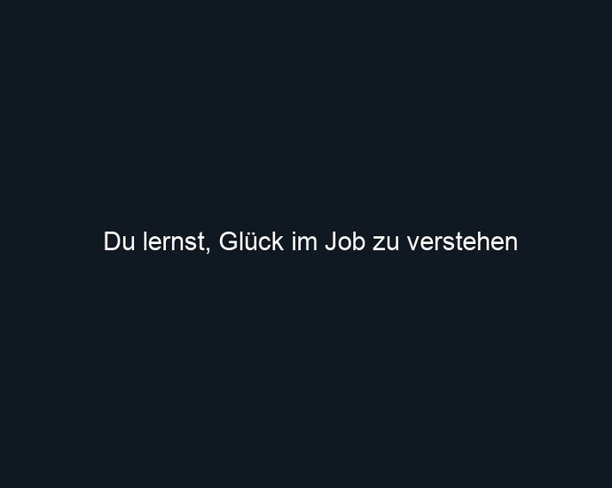 Du lernst, Glück im Job zu verstehen