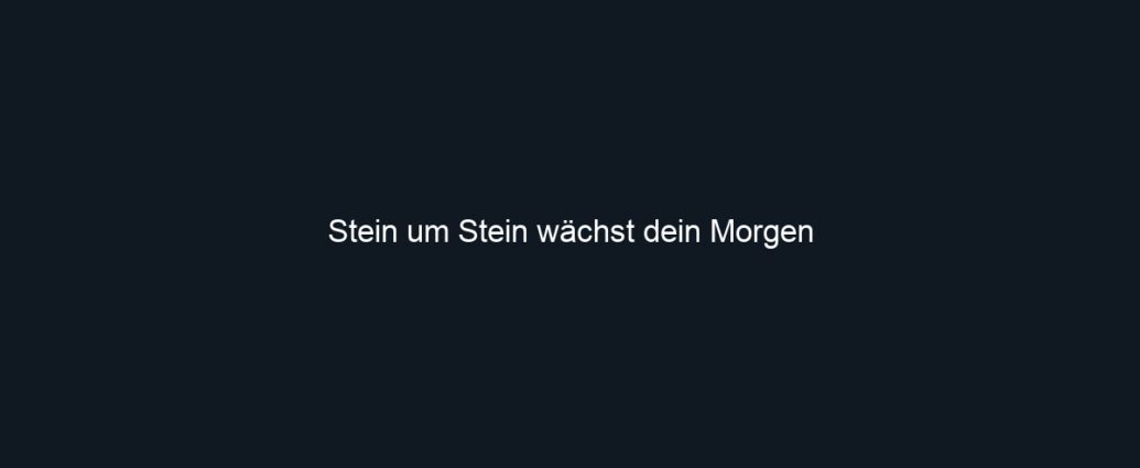 Stein um Stein wächst dein Morgen