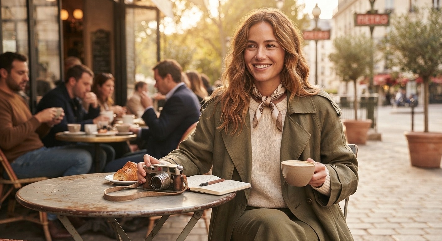 Frau beim Frühstück im Cafee Frau beim Frühstück im Cafee