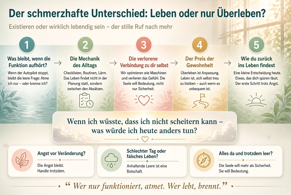 Infografik Der schmerzhafte Unterschied Leben oder nur Überleben Infografik Der schmerzhafte Unterschied Leben oder nur Überleben