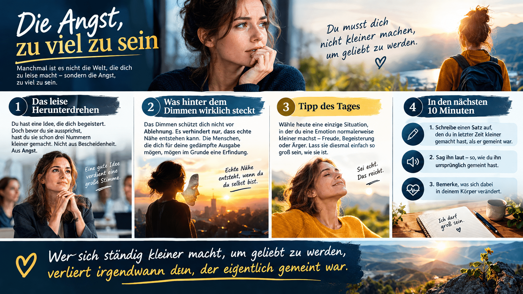 Infografik Die Angst, zu viel zu sein Infografik Die Angst, zu viel zu sein