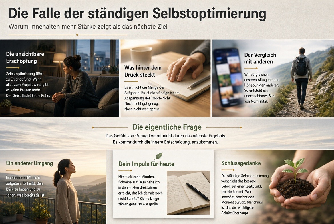 Infografik Die Falle der ständigen Selbstoptimierung Infografik Die Falle der ständigen Selbstoptimierung