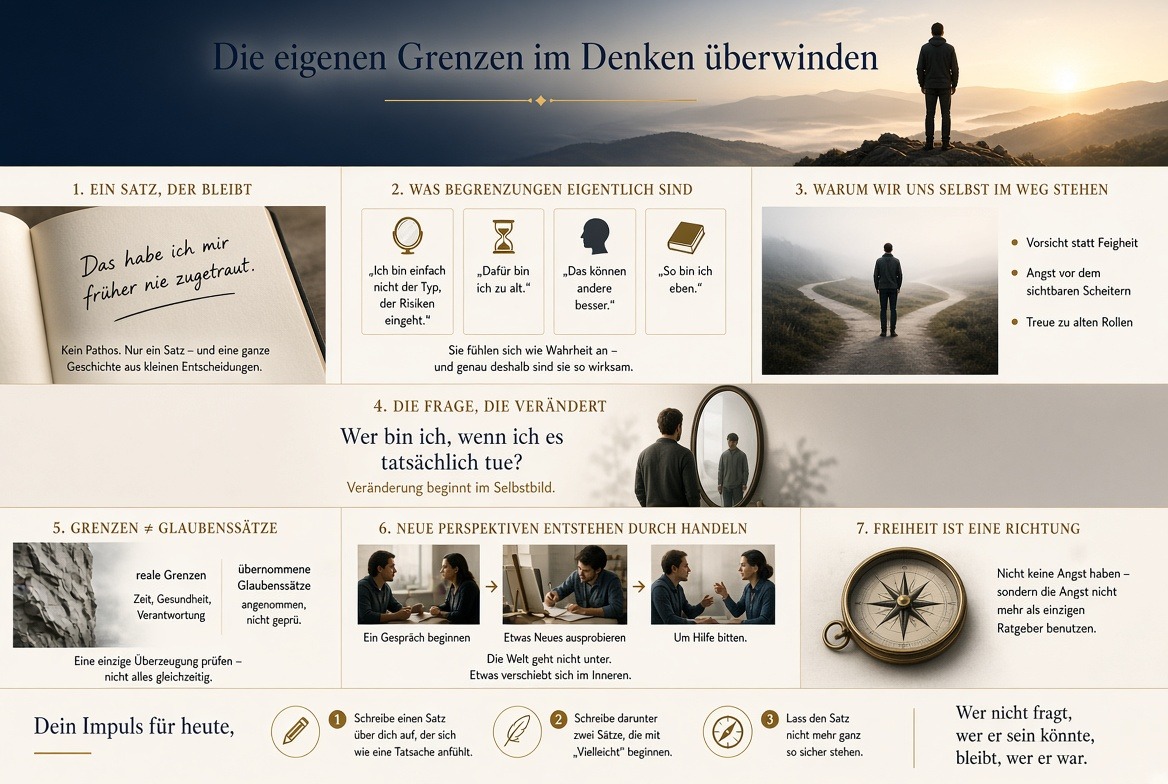 Infografik Die eigenen Grenzen im Denken überwinden Infografik Die eigenen Grenzen im Denken überwinden