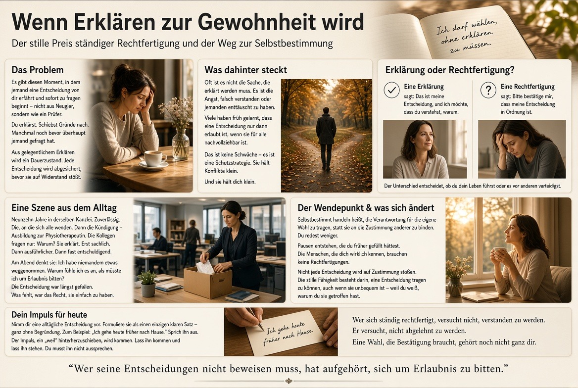 Infografik Du musst dich nicht rechtfertigen Infografik Du musst dich nicht rechtfertigen