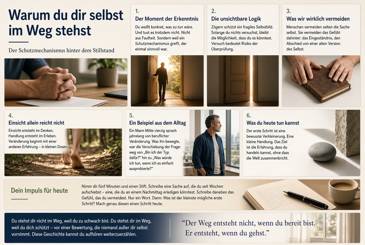 Infografik Warum du dir selbst im Weg stehst Infografik Warum du dir selbst im Weg stehst