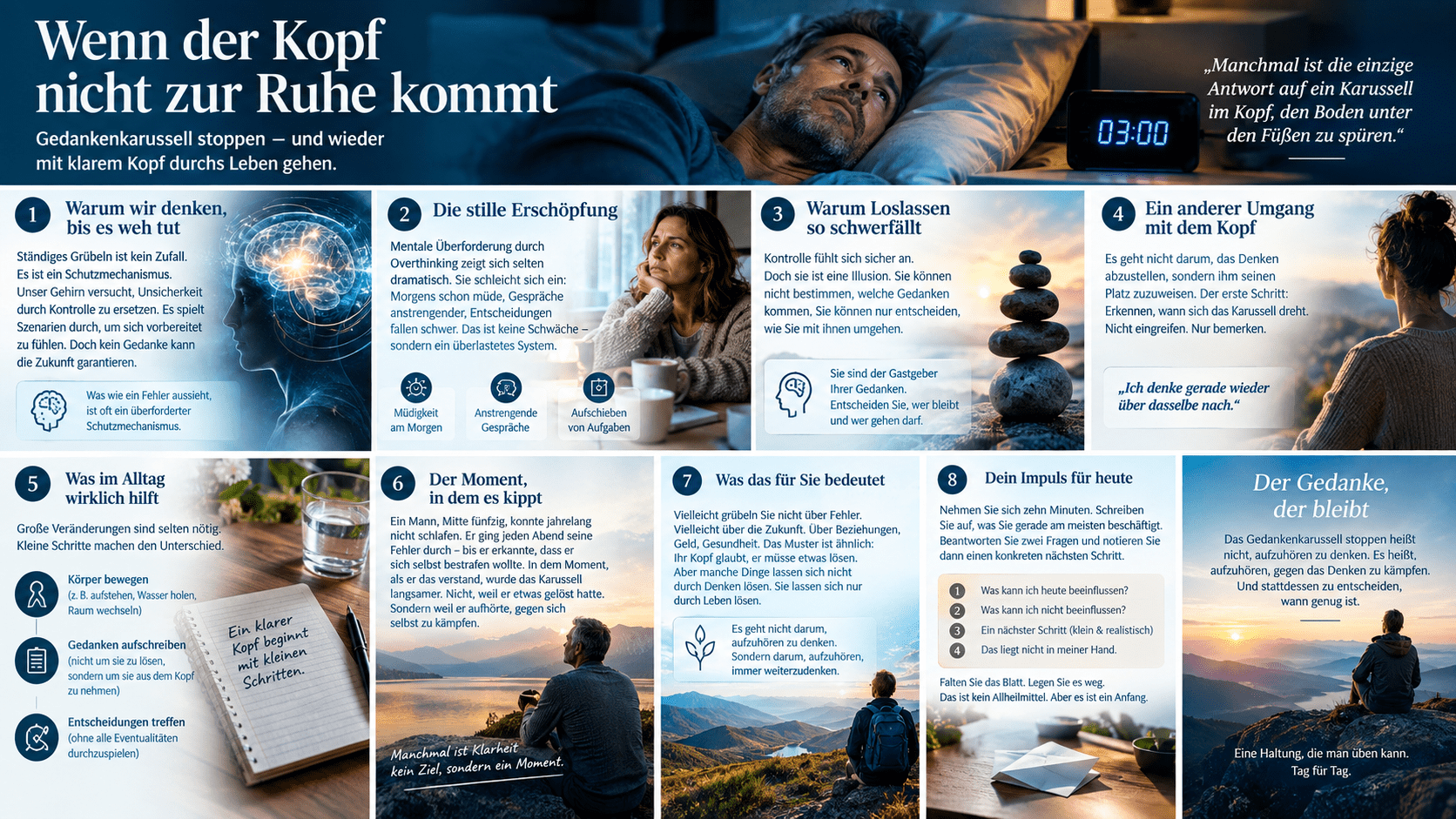 Infografik Wenn der Kopf nicht zur Ruhe kommt Infografik Wenn der Kopf nicht zur Ruhe kommt