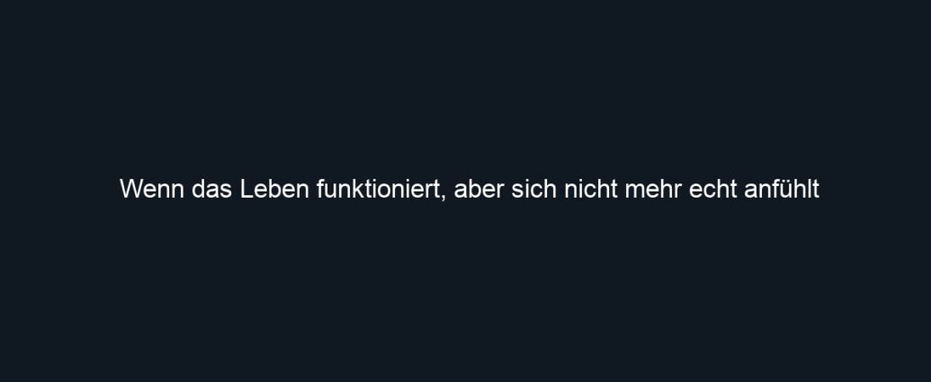 Wenn das Leben funktioniert, aber sich nicht mehr echt anfühlt