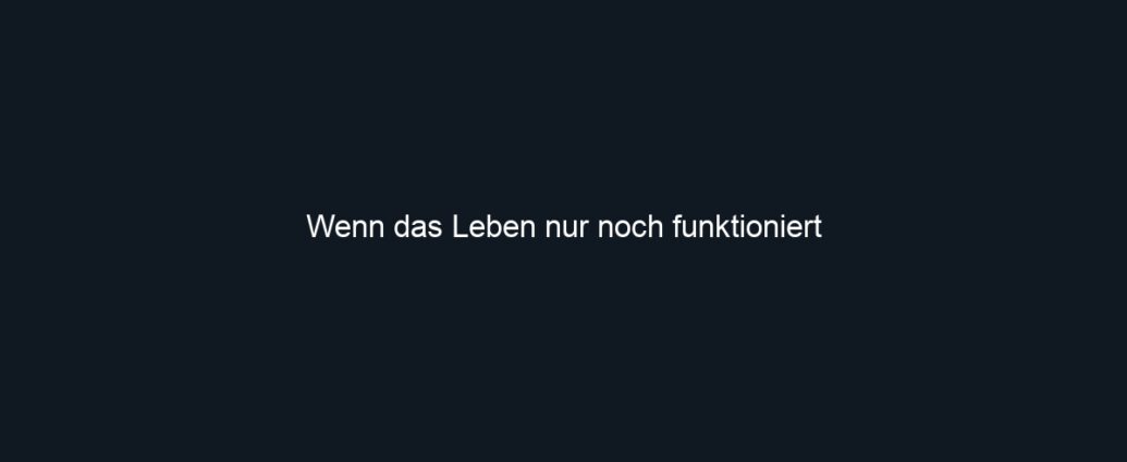 Wenn das Leben nur noch funktioniert