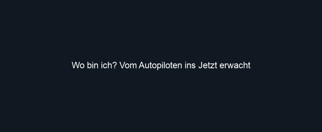 Wo bin ich? Vom Autopiloten ins Jetzt erwacht