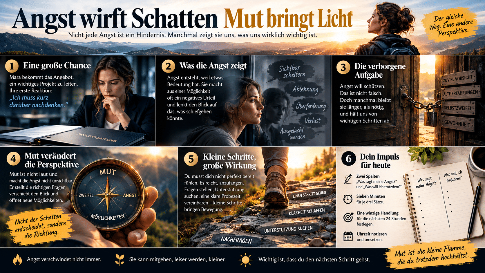 Angst wirft Schatten, Mut bringt Licht