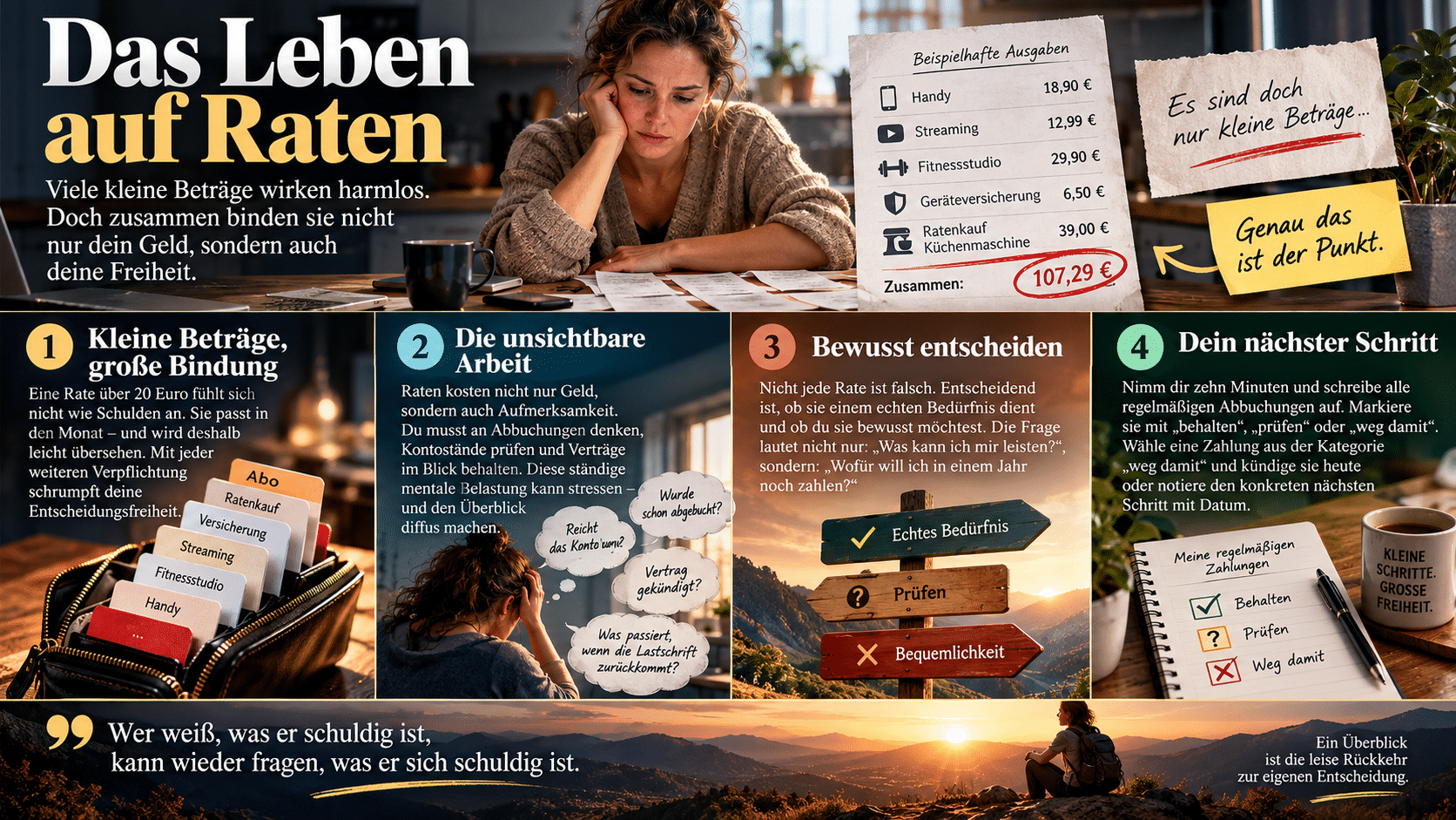 Das Leben auf Raten Kleine Beträge, große Freiheit