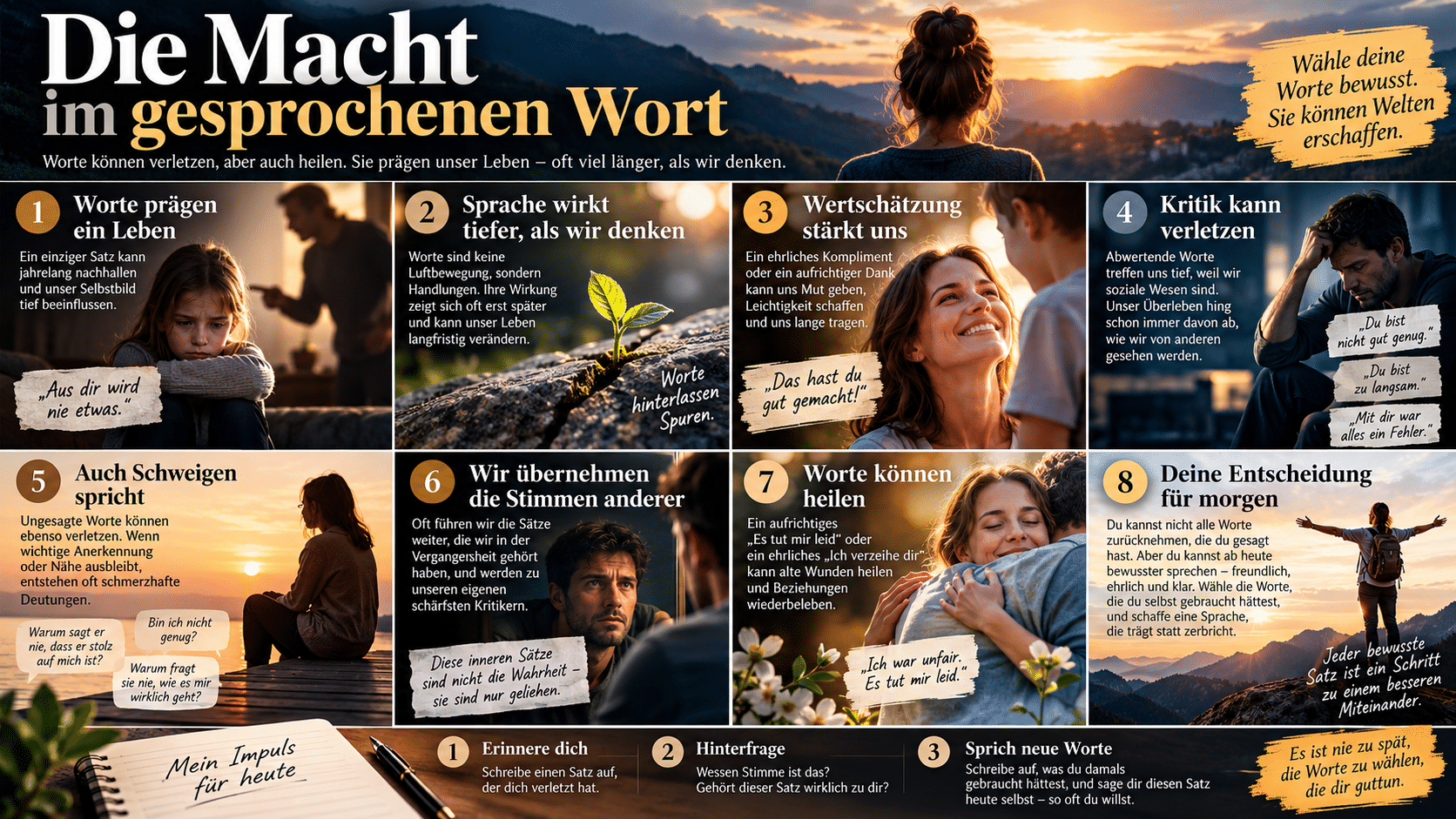 Die Macht der Worte Eine visuelle Reise