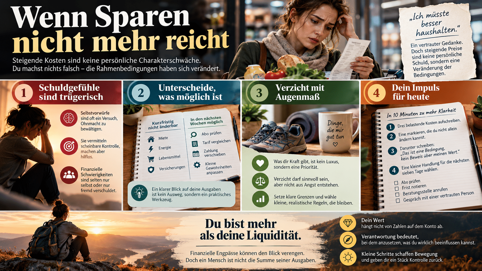 Finanzielle Selbstfürsorge in vier Schritten
