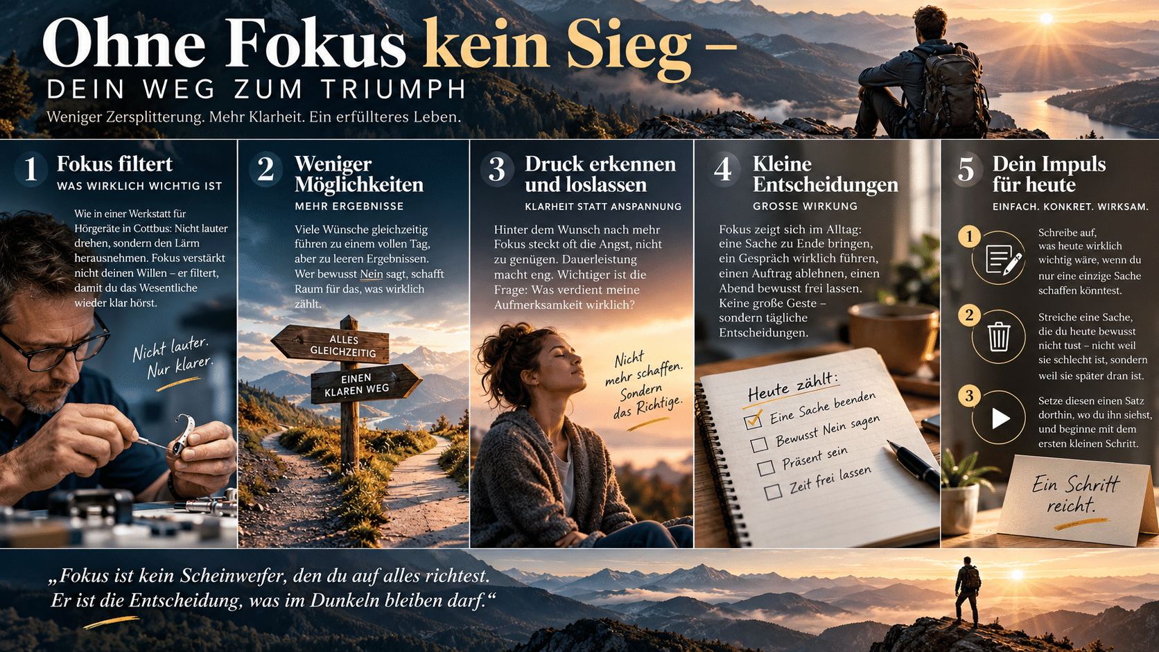 Fokus finden, Klarheit gewinnen
