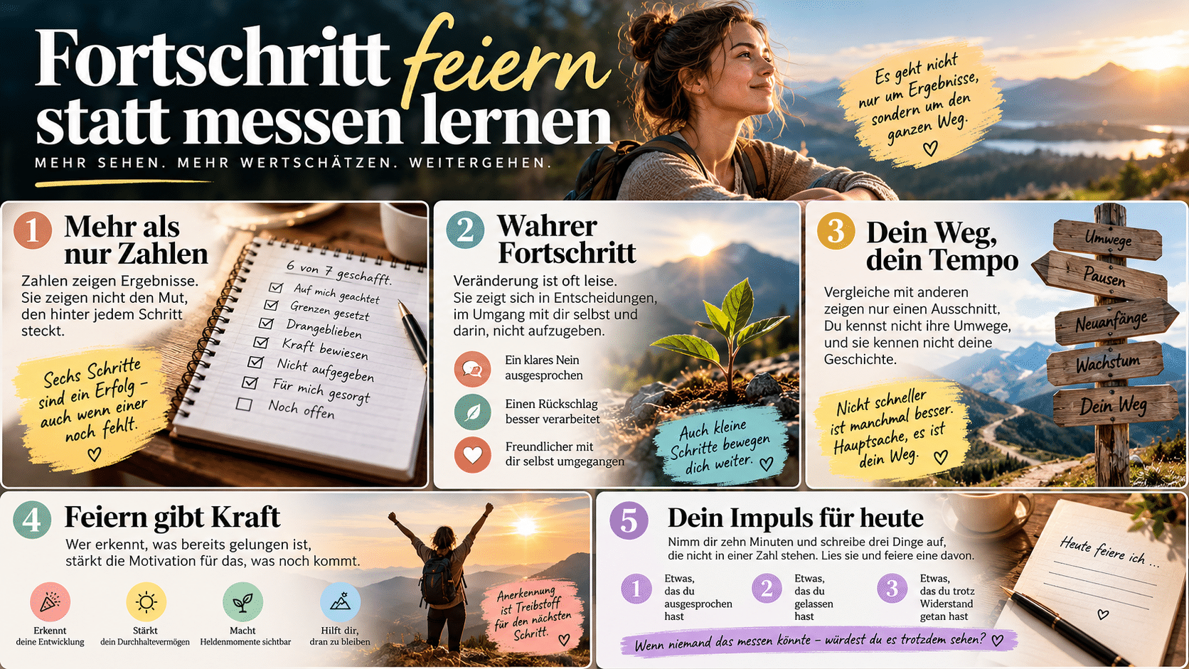 Fortschritt feiern Dein Weg, dein Tempo