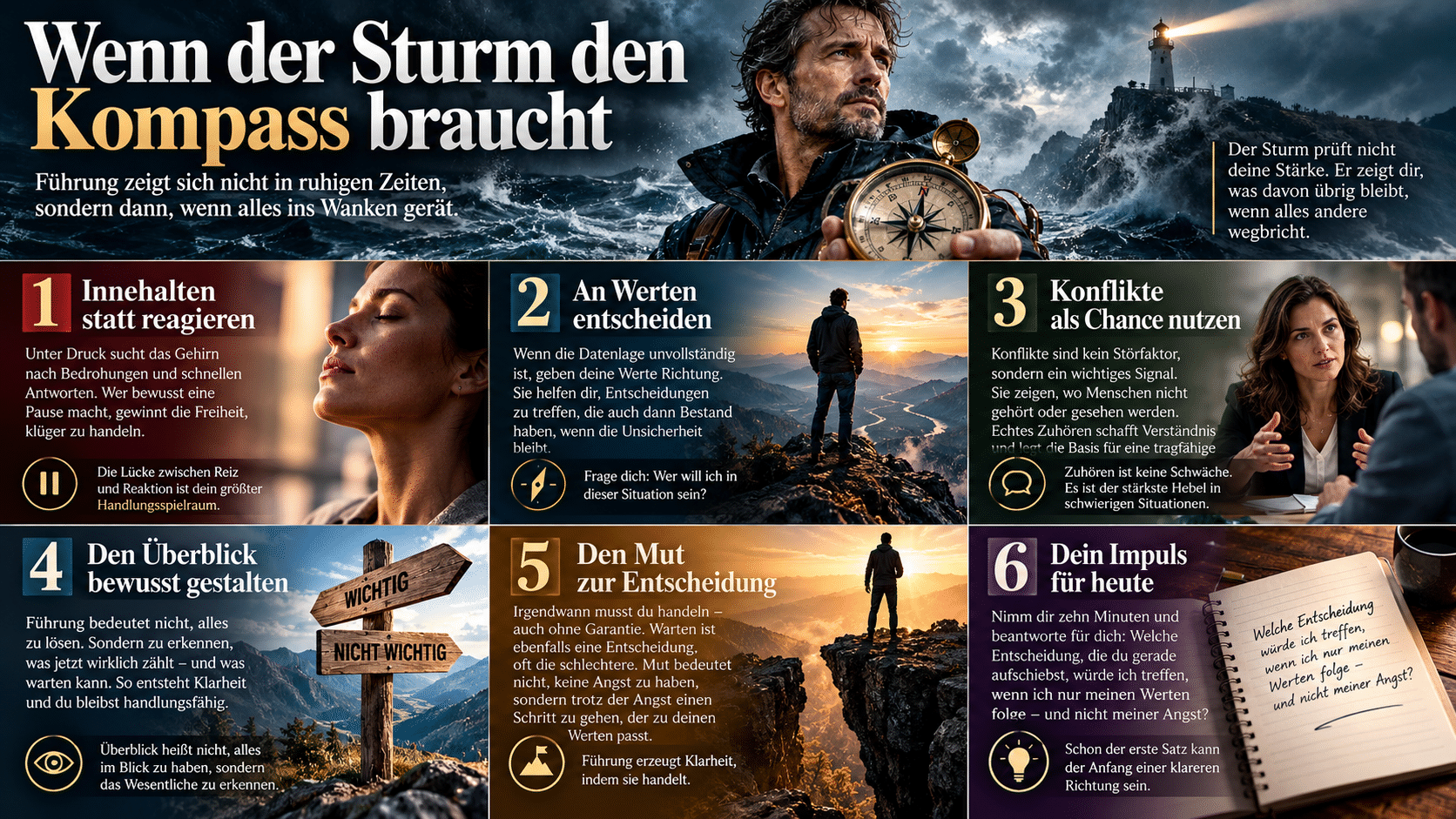 Führung im Sturm Der Kompass zählt Führung im Sturm Der Kompass zählt