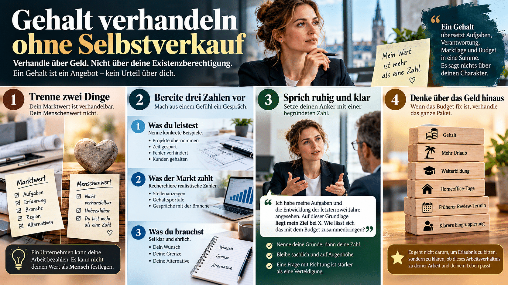 Gehalt verhandeln ohne Selbstverkauf