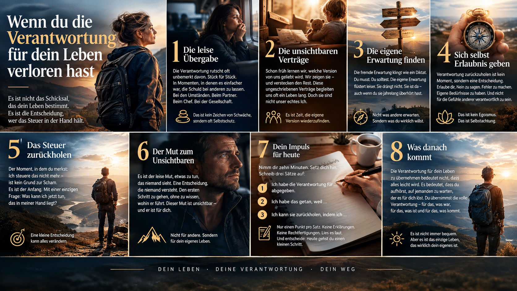Infografik Verantwortung für dein Leben zurückholen Infografik Verantwortung für dein Leben zurückholen