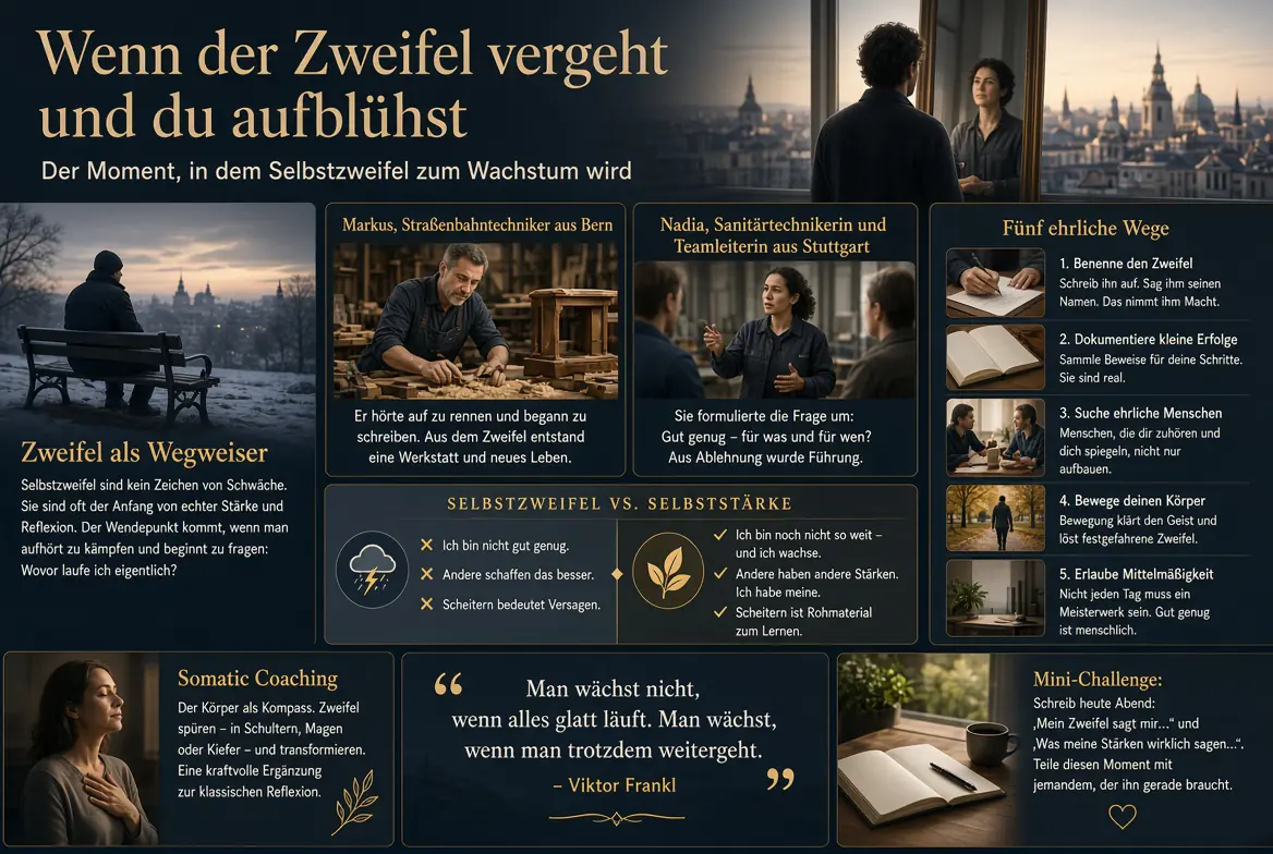 Infografik Wenn der Zweifel vergeht und du aufbluehst