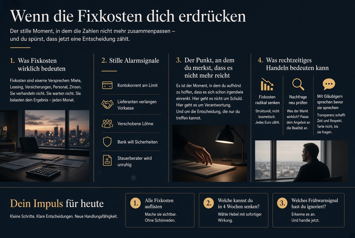 Infografik Wenn die Fixkosten dich erdrücken Infografik Wenn die Fixkosten dich erdrücken