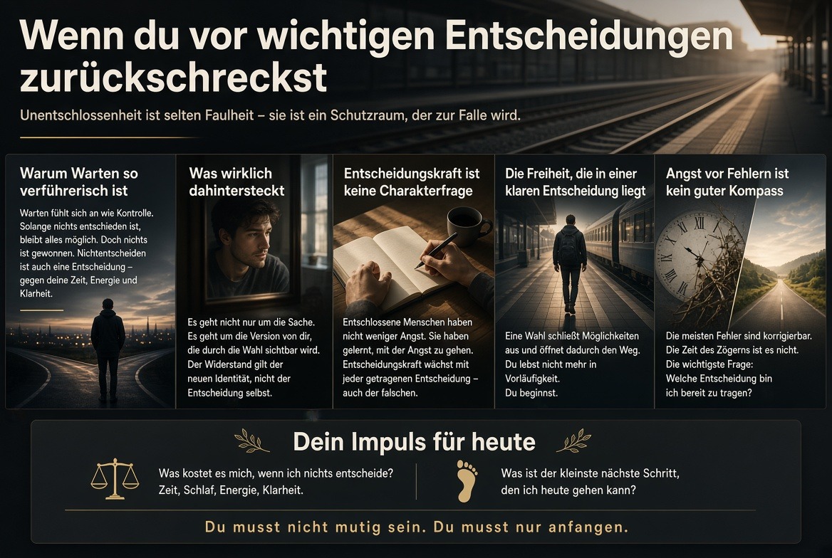 Infografik Wenn du vor wichtigen Entscheidungen zurückschreckst Infografik Wenn du vor wichtigen Entscheidungen zurückschreckst