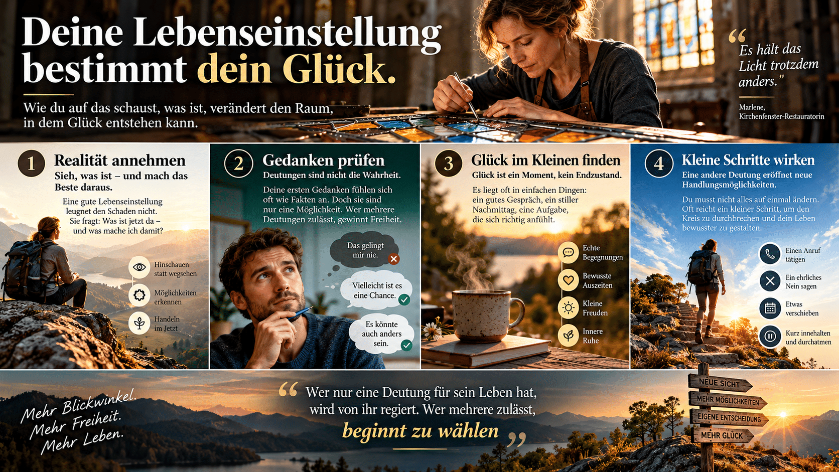 Lebenseinstellung Mehr Blickwinkel, mehr Glück