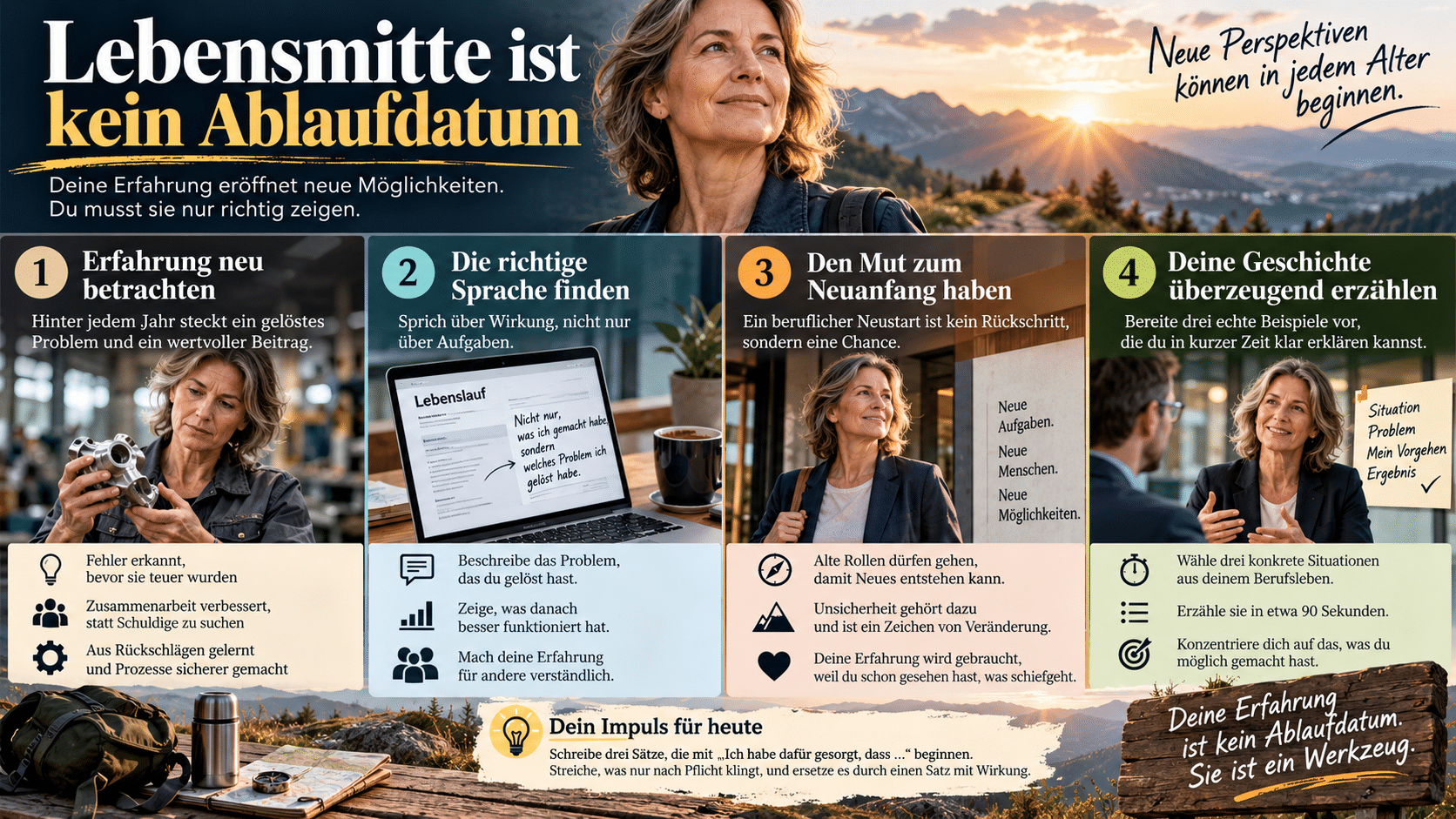 Lebensmitte Erfahrung schafft neue Möglichkeiten