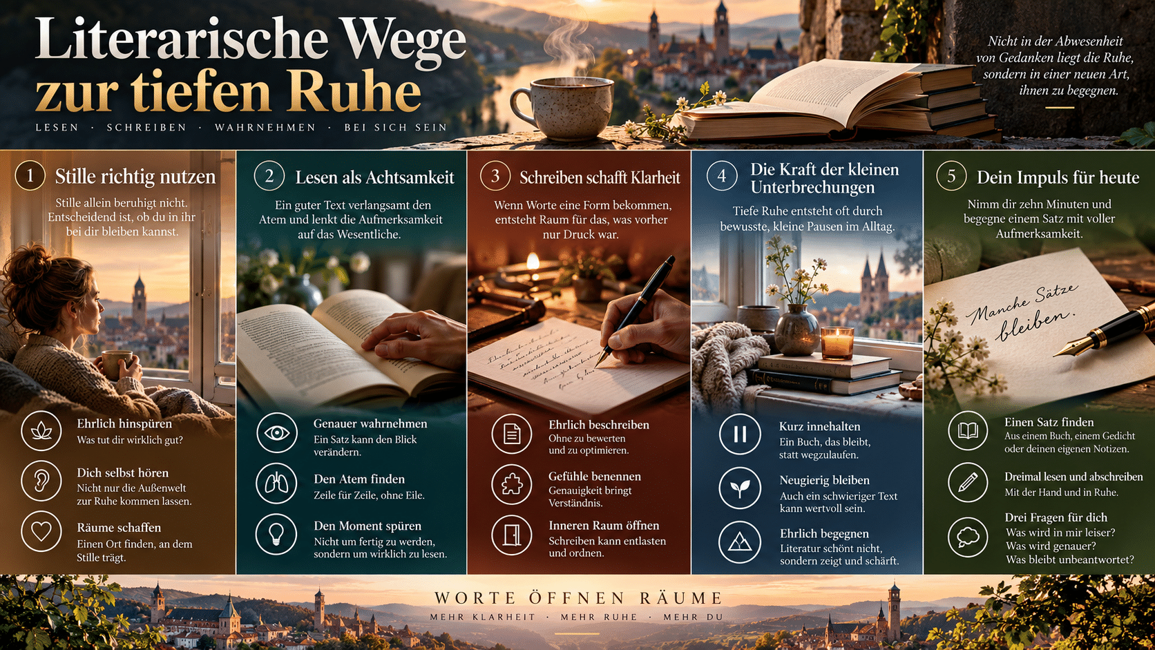 Literarische Wege zur tiefen Ruhe