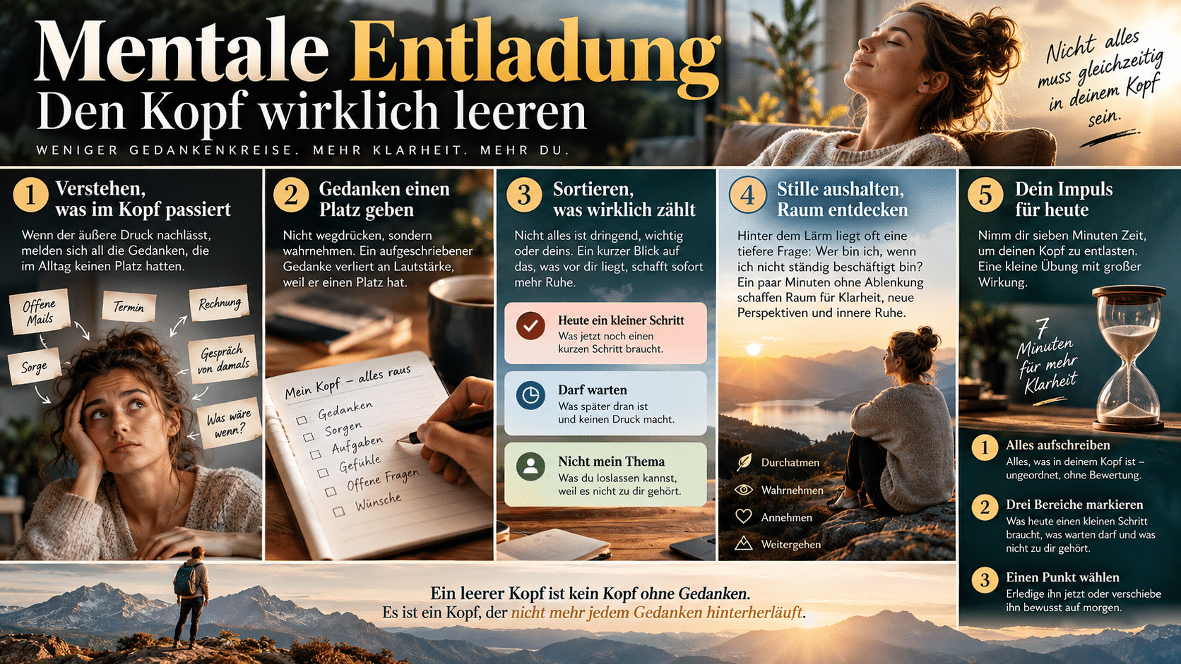 Mentale Entladung Mehr Klarheit, weniger Gedankenkreise