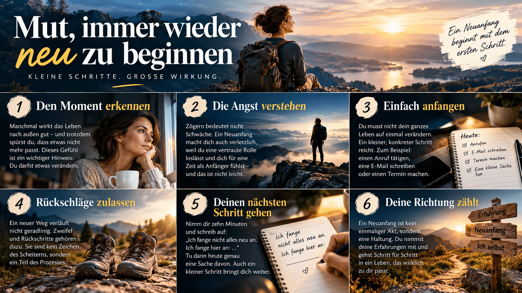 Mut, immer wieder Kleine Schritte, große Wirkung