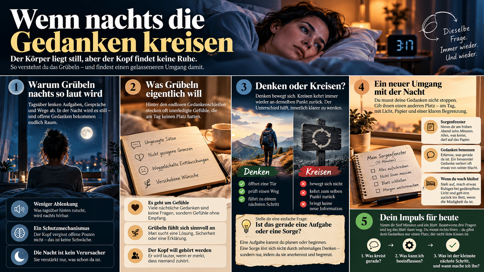 Nachts, wenn die Gedanken kreisen