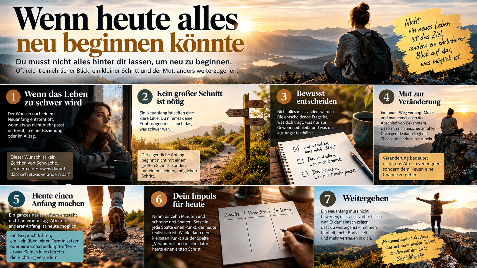 Neuanfang in sieben Schritten Neuanfang in sieben Schritten