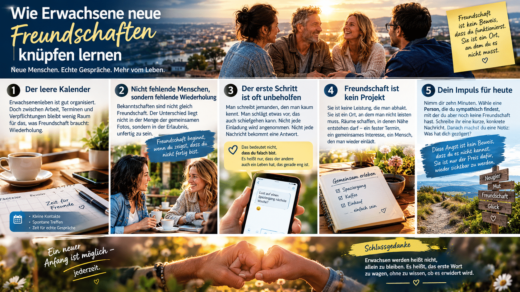 Neue Freundschaften im Erwachsenenalter