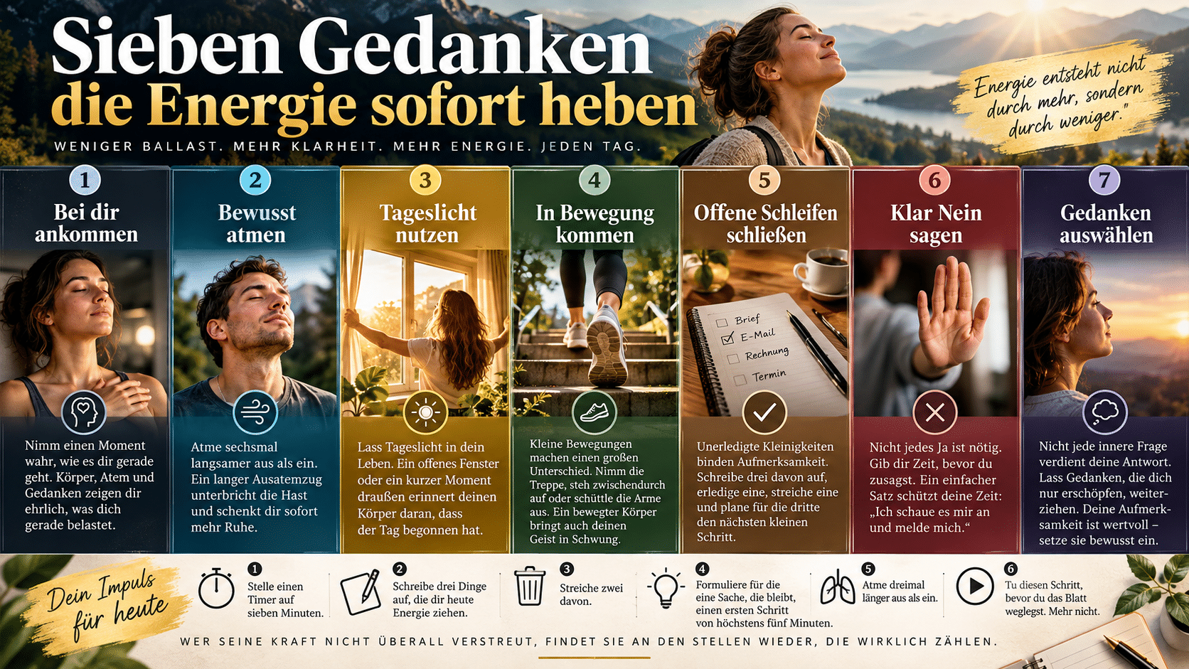 Sieben Gedanken für mehr Energie