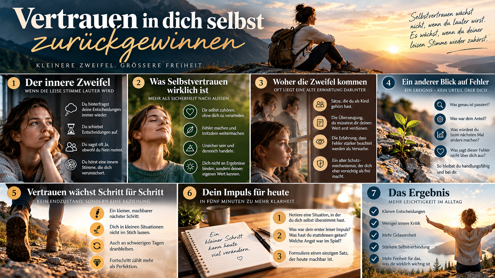 Vertrauen in dich selbst Schritt für Schritt