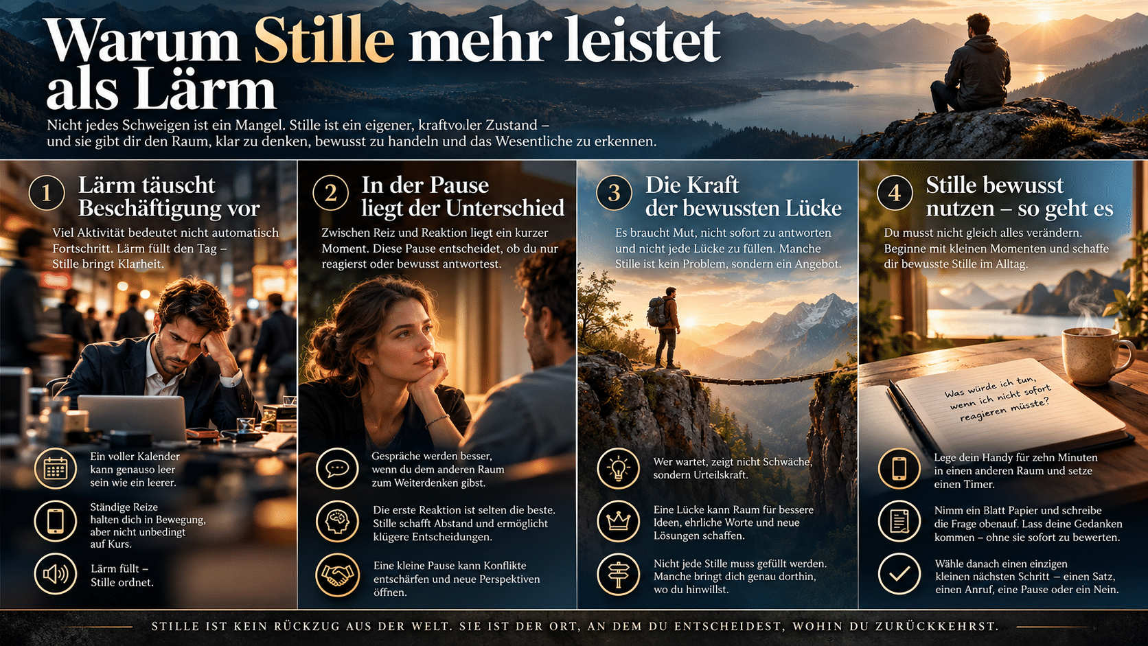 Warum Stille mehr leistet als Lärm
