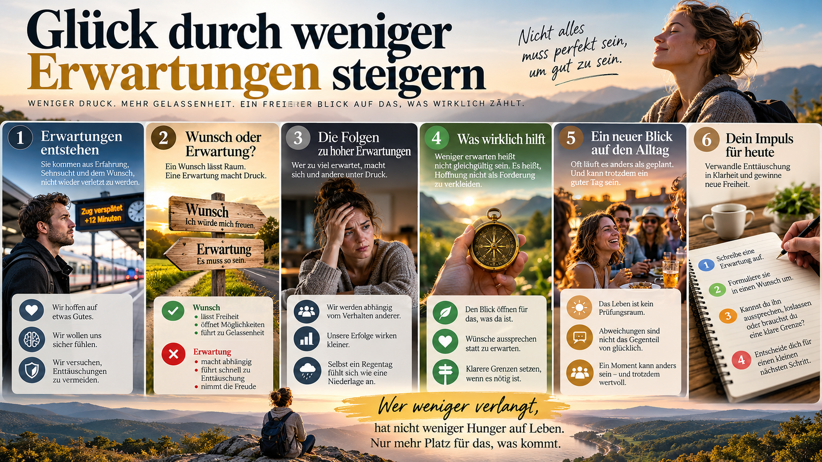Weniger Erwartungen, mehr Gelassenheit