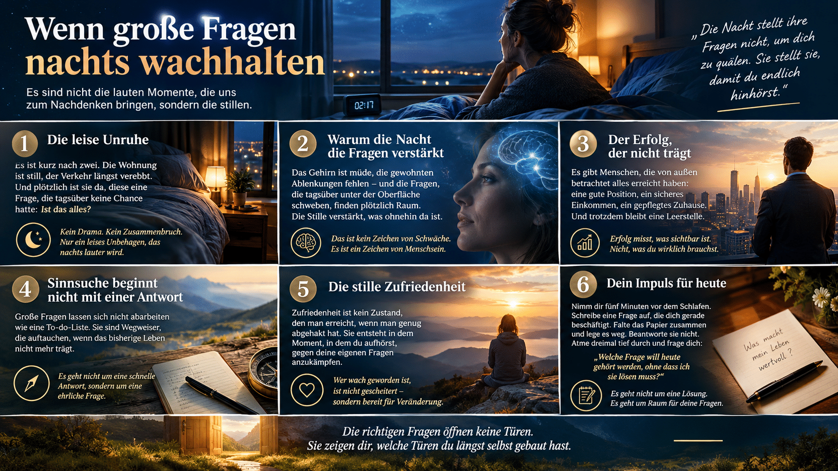 Wenn große Fragen nachts wachhalten Wenn große Fragen nachts wachhalten